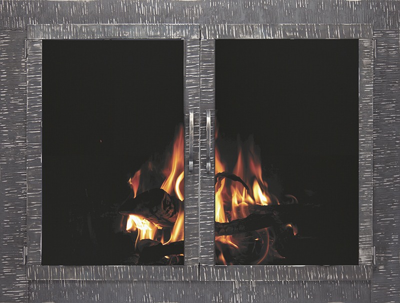 flat hammer retro design fireplace door