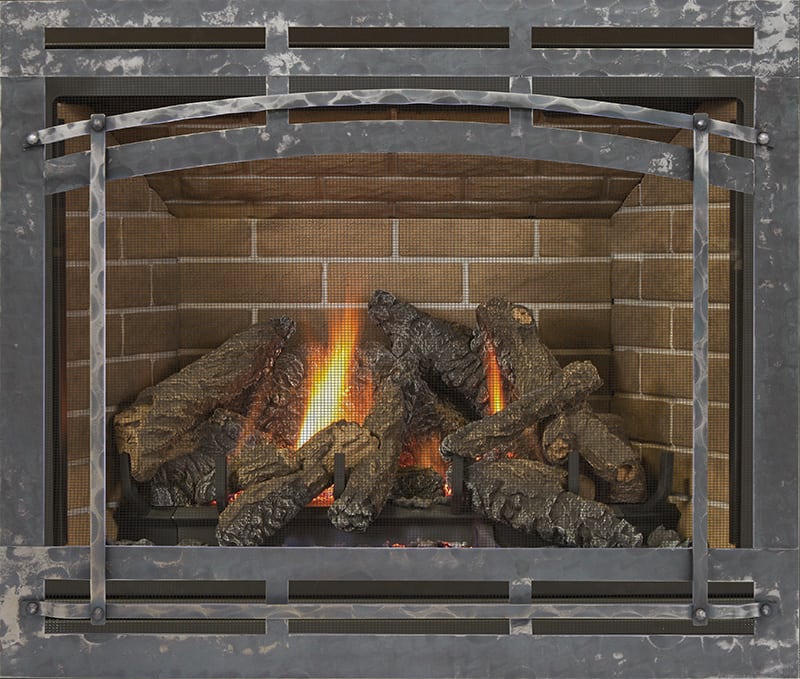 forged iron corner fireplace