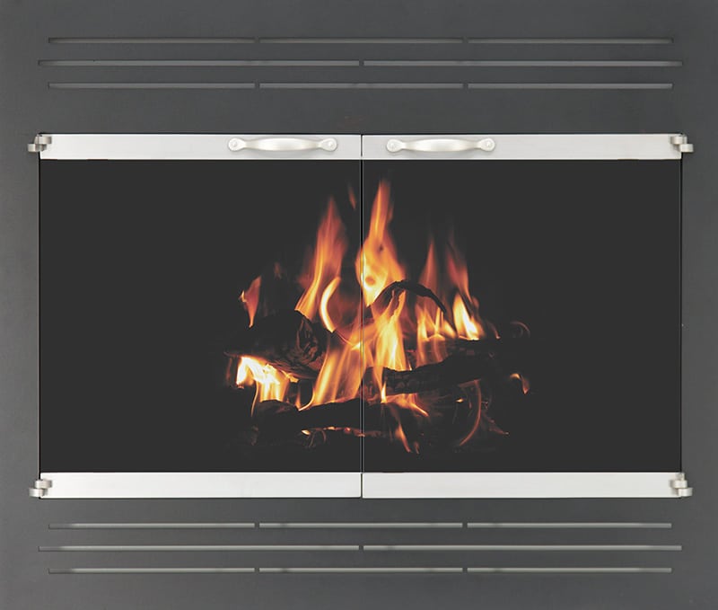 inline fireplace black chrome