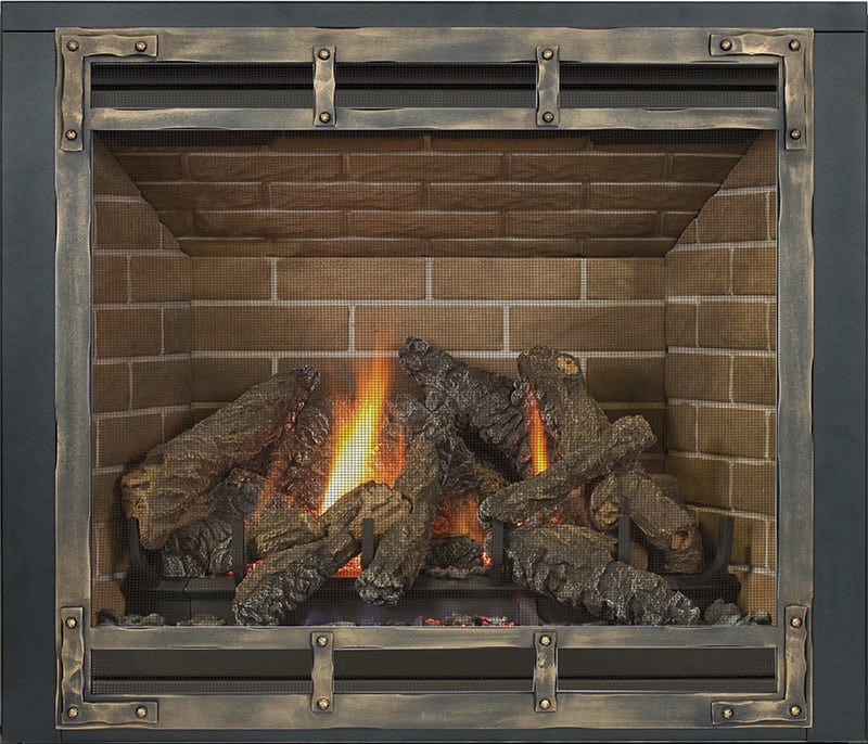 oldworld fireplace door gold trim