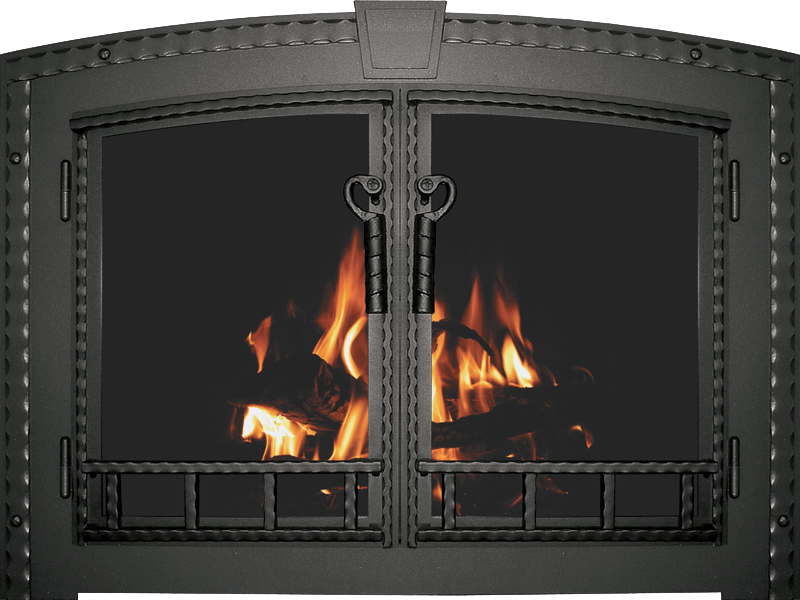 Blacksmith Door Metal Fireplace Matte Black