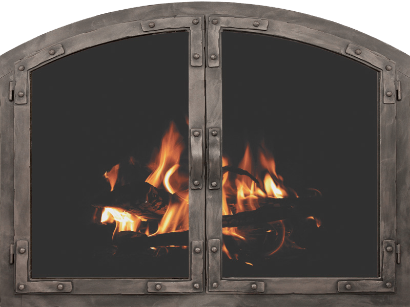 oldworld fireplace retro look arch fireplace door