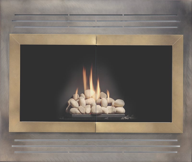 Tribeca fireplace gold frame
